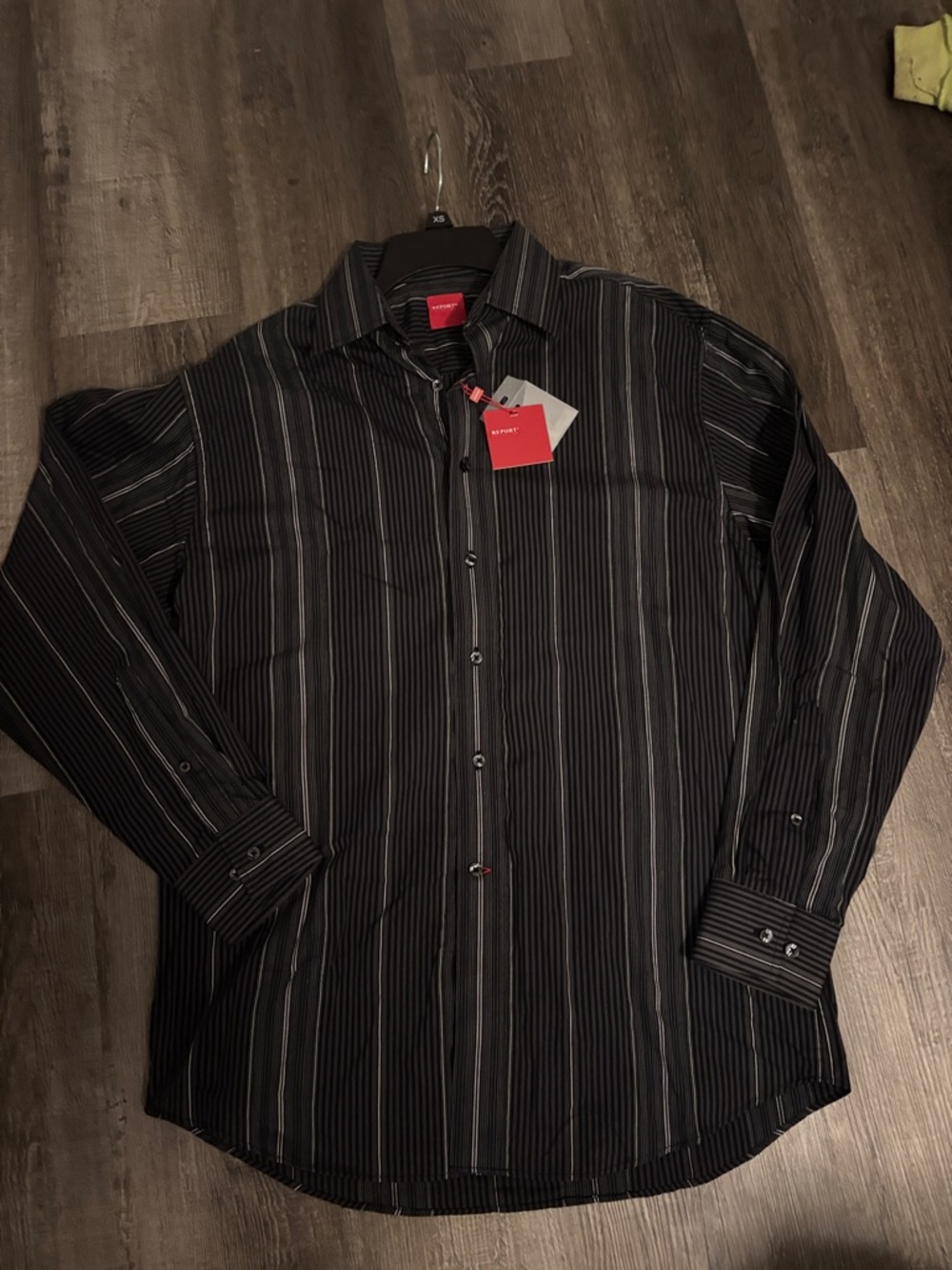 Men's Black Striped Button-Up Shirt - Classic Dress Shirt